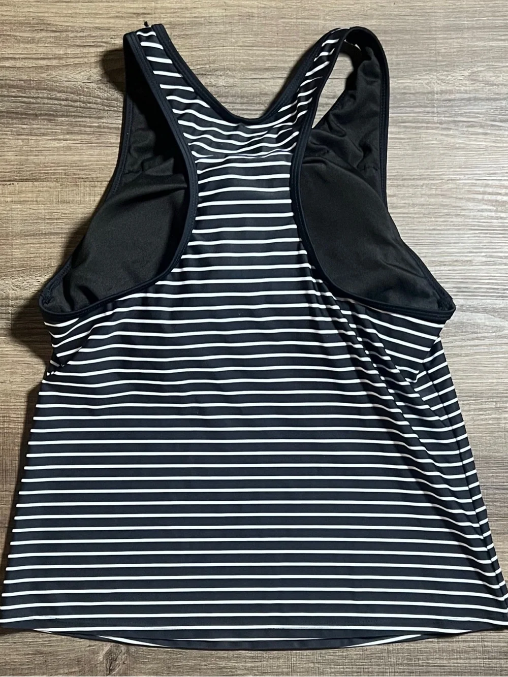 Women’s Black & White Tankini With Shorts Two Piece Swim Set